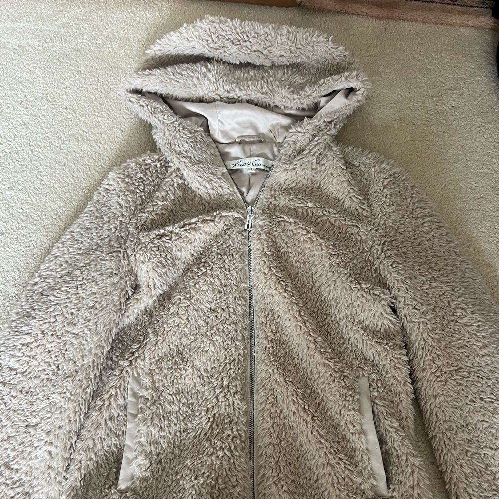 Kenneth Cole Faux Mink Zip Jacket Small